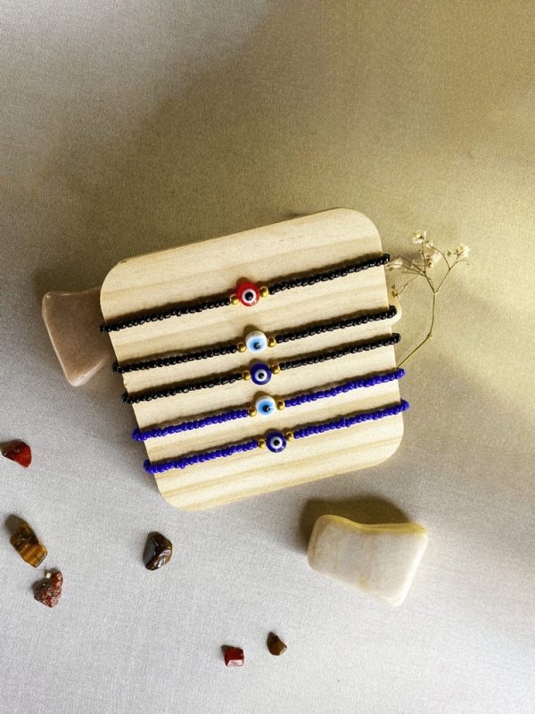 Pulsera Elástica de Cuentas de Colores con Ojo Turco - Imagen 2